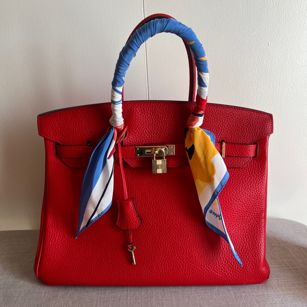 Red Handbag with lock and key